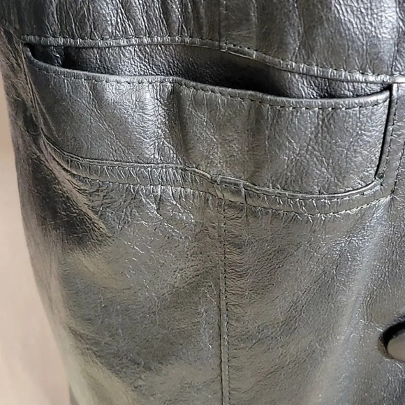 EVAN TODD Women's Long Maxi Black Leather Coat Small - Picture 4 of 11